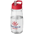 H2O Active® Pulse 600 ml -urheilujuomapullo kaatonokkakannella, läpikuultava-valkoinen, punainen lisäkuva 1