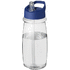 H2O Active® Pulse 600 ml -urheilujuomapullo kaatonokkakannella, läpikuultava-valkoinen, sininen liikelahja logopainatuksella