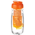 H2O Active® Pulse 600 ml läppäkantinen urheilujuomapullo & uuttaja, läpikuultava-valkoinen, oranssi lisäkuva 1