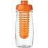 H2O Active® Pulse 600 ml läppäkantinen urheilujuomapullo & uuttaja, läpikuultava-valkoinen, oranssi lisäkuva 2