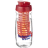H2O Active® Pulse 600 ml läppäkantinen urheilujuomapullo & uuttaja, läpikuultava-valkoinen, punainen lisäkuva 1