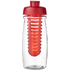 H2O Active® Pulse 600 ml läppäkantinen urheilujuomapullo & uuttaja, läpikuultava-valkoinen, punainen lisäkuva 2