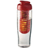 H2O Active® Tempo 700 ml flip kansi urheilujuomapullo & uuttaja, läpikuultava-valkoinen, punainen liikelahja logopainatuksella