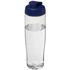 H2O Active® Tempo 700 ml flip kansi urheilujuomapullo, läpikuultava-valkoinen, sininen liikelahja logopainatuksella