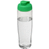 H2O Active® Tempo 700 ml flip kansi urheilujuomapullo, läpikuultava-valkoinen, vihreä liikelahja logopainatuksella