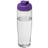 H2O Active® Tempo 700 ml flip kansi urheilujuomapullo, läpikuultava-valkoinen, violetti liikelahja logopainatuksella