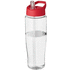 H2O Active® Tempo 700 ml kaatonokkakantinen urheilujuomapullo, läpikuultava-valkoinen, punainen liikelahja logopainatuksella