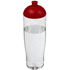 H2O Active® Tempo 700 ml kupukantinen urheilujuomapullo, läpikuultava-valkoinen, punainen liikelahja logopainatuksella
