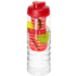 H2O Active® Treble 750 ml pullo, läppäkansi ja uuttaja, läpikuultava-valkoinen, punainen lisäkuva 1