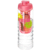 H2O Active® Treble 750 ml pullo, läppäkansi ja uuttaja, läpikuultava-valkoinen, ruusu lisäkuva 1