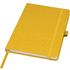 Honua A5-muistikirja kierrätyspaperista ja kierrätetyllä PET-kannella, vaalean-oranssi liikelahja logopainatuksella