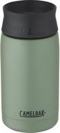 Hot Cap 350 ml:n kuparivakuumi eristetty pullo, vihreä-vuorovesi liikelahja logopainatuksella