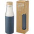 Hulan 540 ml:n kuparityhjiöeristetty pullo bambukorkilla, ruostumatonta terästä, jäätikkö-sininen liikelahja logopainatuksella