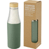 Hulan 540 ml:n kuparityhjiöeristetty pullo bambukorkilla, ruostumatonta terästä, vihreä liikelahja omalla logolla tai painatuksella