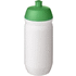 HydroFlex-juomapullo, 500 ml, valkoinen, vihreä liikelahja logopainatuksella