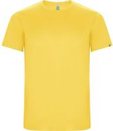 Imola lasten lyhythihainen urheilu-t-paita, keltainen liikelahja logopainatuksella