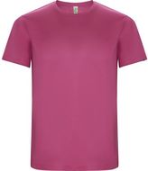 Imola lasten lyhythihainen urheilu-t-paita, kirkas-vaaleanpunainen liikelahja logopainatuksella