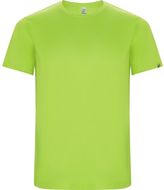 Imola lasten lyhythihainen urheilu-t-paita, neon-vihreä liikelahja logopainatuksella