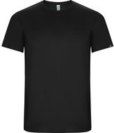 Imola miesten lyhythihainen urheilu-t-paita, musta liikelahja logopainatuksella