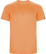 Imola miesten lyhythihainen urheilu-t-paita, neon-oranssi liikelahja logopainatuksella