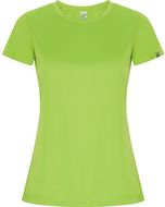 Imola naisten lyhythihainen urheilu-t-paita, kalkinvihreä liikelahja logopainatuksella