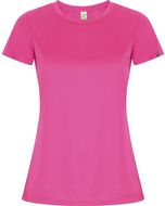 Imola naisten lyhythihainen urheilu-t-paita, pinkki liikelahja logopainatuksella
