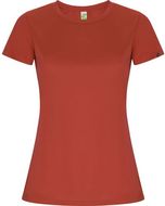 Imola naisten lyhythihainen urheilu-t-paita, punainen liikelahja logopainatuksella
