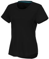 Jade naisten lyhythihainen t-paita, kierrätettyä materiaalia, musta liikelahja logopainatuksella