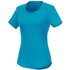 Jade naisten lyhythihainen t-paita, kierrätettyä materiaalia, sininen liikelahja logopainatuksella