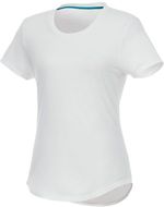 Jade naisten lyhythihainen t-paita, kierrätettyä materiaalia, valkoinen liikelahja logopainatuksella
