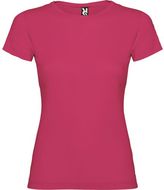 Jamaica naisten lyhythihainen t-paita, kirkas-vaaleanpunainen liikelahja logopainatuksella