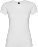 Jamaica naisten lyhythihainen t-paita, valkoinen liikelahja logopainatuksella