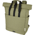 Joey 15 GRS-kierrätetystä kankaasta valmistettu rullattava reppu kannettavalle tietokoneelle 15 l, oliivi liikelahja logopainatuksella