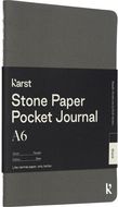 Karst® A6 kivipaperinen pehmustettu taskuvihko - tyhjä, liuskekivi-harmaa liikelahja logopainatuksella