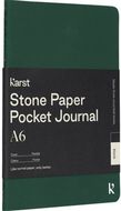 Karst® A6 kivipaperinen pehmustettu taskuvihko - tyhjä, tummanvihreä liikelahja logopainatuksella