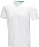 Kawartha miesten lyhythihainen luomu-t-paita, valkoinen liikelahja logopainatuksella