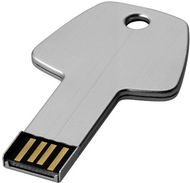 Key-USB-muistitikku, 4 Gt, hopea liikelahja logopainatuksella