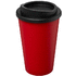 Kierrätetty Americano® 350 ml -muki, eristetty, musta, punainen liikelahja logopainatuksella