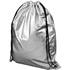 Kiiltävä, kiristysnyörillinen Oriole-reppu 5L, hopea liikelahja logopainatuksella