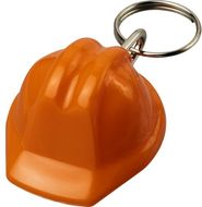 Kolt kypäränmuotoinen avaimenperä kierrätetystä materiaalista, oranssi liikelahja logopainatuksella