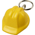 Kolt kypäränmuotoinen avaimenperä kierrätetystä materiaalista, keltainen liikelahja logopainatuksella