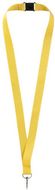 Lago-kaulanauha turvalukolla, keltainen liikelahja logopainatuksella