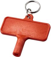 Largo-lämpöpatteriavain avaimenperässä, muovinen, punainen liikelahja logopainatuksella