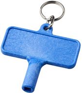 Largo-lämpöpatteriavain avaimenperässä, muovinen, sininen liikelahja logopainatuksella