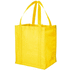 Liberty-kauppakassi pohjavahvikkeella, keltainen liikelahja logopainatuksella