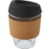 Lidan 360 ml:n lasinen kahvimuki borosilikaatista, korkkigrippi ja silikonikansi, musta lisäkuva 6