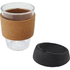 Lidan 360 ml:n lasinen kahvimuki borosilikaatista, korkkigrippi ja silikonikansi, musta lisäkuva 7