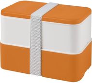 MIYO kaksikerroksinen eväsrasia, valkoinen, oranssi liikelahja logopainatuksella