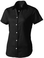 Manitoba lyhythihainen naisten oxford- paita, musta liikelahja logopainatuksella