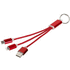 Metal 3-in-1 -latauskaapeli avainketjulla, punainen liikelahja logopainatuksella